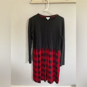 JJill buffalo check holiday dress size small $18